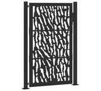 vidaXL Puerta de jardín negra 100x150 cm de acero con diseño de trazos
