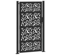 vidaXL Puerta de jardín negra 100x175 cm diseño de hojas de acero