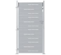 vidaXL Puerta de jardín Plateado 85 x 174 cm Acero Inoxidable, Jardín y terraza, Rectangular, Moderno, Espacios para Relajarse, Comodidad al Aire Libre, decoración Elegante