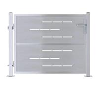 vidaXL Puerta de jardín Plateado 85 x 70 cm Acero inoxidable, Jardín y Terraza, Rectangular, Moderno, Ideas de Diseño para un Espacio Exterior Bonito, Inspiración de Paisajismo, Áreas de Relax