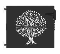 vidaXL Puerta de jardín, Puerta de Jardín 85x75 cm Diseño de Árbol de Acero Corten, Elegante y resistente, portón de jardín, diseño de árbol cortado con láser, entrada segura y moderna