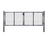 vidaXL Puerta de Malla de Jardín Acero Galvanizado 289x100 cm Gris Valla Patio