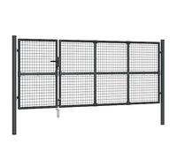 vidaXL Puerta de malla de jardín acero galvanizado antracita 350x175cm, puerta de exterior, puerta de jardín de acero, puerta de jardín trasera