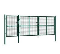 vidaXL Puerta de malla de jardín acero galvanizado verde 400x175 cm