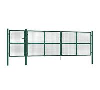 vidaXL Puerta de malla de jardín acero galvanizado verde 500x175 cm, puerta de exterior, puerta de jardín de acero, puerta de jardín trasera