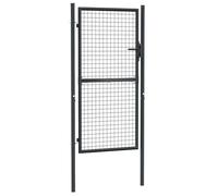 vidaXL Puerta de Malla de Jardín Cerca Patio Cancelas Paneles Terraza Exterior Hogar Decoración Protección Portal de Acero Galvanizado Gris 100x225 cm