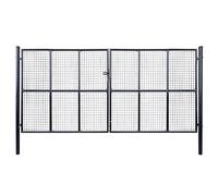 vidaXL Puerta de Malla Jardín Acero Galvanizado 400x200cm Gris Verja Terraza
