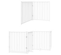 vidaXL Puerta de Perros Plegable 10 Paneles Madera álamo Blanca 800 cm