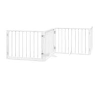 vidaXL Puerta de Perros Plegable 10 Paneles Madera álamo Blanca 800 cm