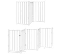 vidaXL Puerta para perros plegable de 12 paneles madera álamo blanca 600 cm
