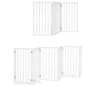 vidaXL Puerta de Perros Plegable 12 Paneles Madera álamo Blanca 600 cm