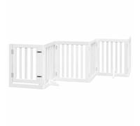 vidaXL Puerta de Perros Plegable 12 Paneles Madera álamo Blanca 600 cm, Puerta para Mascotas, Puerta de Seguridad para Perros, Puerta para Perros de Seguridad