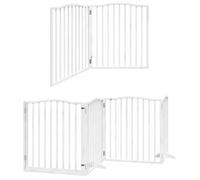 vidaXL Puerta de Perros Plegable 12 Paneles Madera álamo Blanca 960 cm