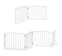 vidaXL Puerta de Perros Plegable 12 Paneles Madera álamo Blanca 960 cm