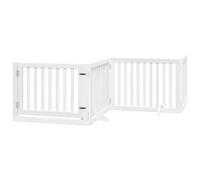 vidaXL Puerta para perros plegable 12 paneles madera álamo blanca 960 cm