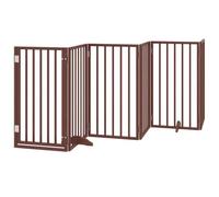 vidaXL Puerta de Perros Plegable 12 Paneles Madera álamo marrón 600 cm