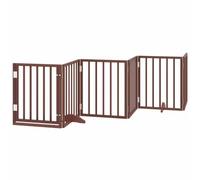 vidaXL Puerta de Perros Plegable 12 Paneles Madera álamo marrón 600 cm