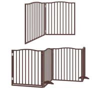 vidaXL Puerta de Perros Plegable 12 Paneles Madera álamo marrón 960 cm