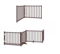 vidaXL Puerta de Perros Plegable 12 Paneles Madera álamo marrón 960 cm