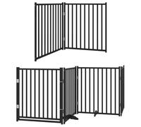 vidaXL Puerta de Perros Plegable 12 Paneles Madera álamo Negra 960 cm