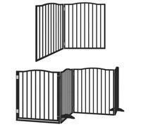 vidaXL Puerta de Perros Plegable 12 Paneles Madera álamo Negra 960 cm