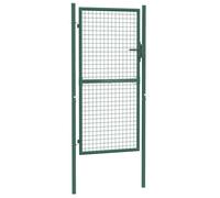 vidaXL Puerta de Valla Acero Verde 100x175 cm Cancela de Jardín Patio Exterior
