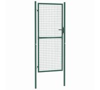 vidaXL Puerta de Valla Acero Verde 100x200 cm Cancela de Jardín Patio Exterior