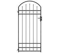 vidaXL Puerta de valla ASSEN con arco superior de acero, 89x200 cm, negro