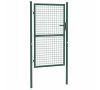 vidaXL Puerta de valla de acero 100 x 150 cm Verde – Cancela de jardín