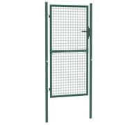 vidaXL Puerta de Valla Acero Verde 100x175 cm Cancela de Jardín Patio Exterior
