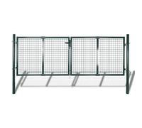 vidaXL Puerta Valla Jardín289x125 cm/306x150 cm Acero Verde Cancela Exterior