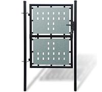 vidaXL Verja con Puerta Entrada con 3 Llaves Jardín Seguridad Patio Terraza Exteriores al Aire Libre Balcón Pasillo 100x250cm Negra