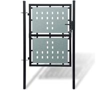 vidaXL Puerta de valla individual 100x200 cm negra con 3 llaves