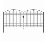 vidaXL Puerta de valla para el jardín, barrera exterior, separador de patio, entrada, estilo clásico tradicional, privacidad y seguridad