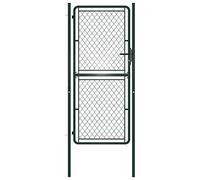 vidaXL Puerta de Valla para Jardín Cancelas Cercado Cerca Entrada Protección Separador Seguridad Patio Terraza Exterior Acero Verde 100x200 cm