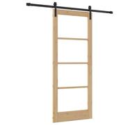 vidaXL Puerta Deslizante con Set de Herrajes ORKDAL Madera Maciza 83X202 cm Interior para Sala de Estar y Habitación Componentes Ajustables Diseño Interior Moderno de Madera