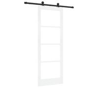 vidaXL Puerta Deslizante Orkdal Blanca Con Kit de Herrajes 78X211 cm Cristal Opaco Textura Suave Uso Interior Diseño Moderno Instalación Fácil Puerta Interior Madera Contemporánea Sala de Estar Pasi