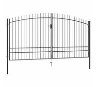 vidaXL Puerta doble para valla con puntas de lanza 400x248 cm