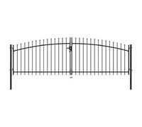 vidaXL Puerta Doble para Valla con Puntas de Lanza Barrera Cancela de Cerca Jardín Patio Granja Entrada Estable y Duradera 400x200 cm