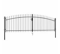 vidaXL Puerta Doble para Valla con Puntas de Lanza Barrera Cancela de Cerca Jardín Patio Granja Entrada Estable y Duradera 400x175 cm