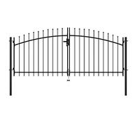 vidaXL Puerta Doble para Valla de Jardín Cancela de Patio Entrada de Exterior Valladp con Puntas de Lanza 300x150 cm