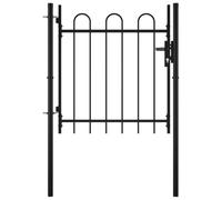 vidaXL Puerta Individual para Valla con Puntas de Aro Casa Hogar Huerto Piscina Porche Cancela Pórtico Portillo Portón Abertura Bricolaje 100x75 cm