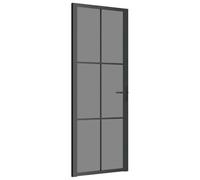 vidaXL Puerta Interior Corredera Entrada Corrediza Deslizante Cuarto de Baño Sala de Estar Salón Habitación Vidrio ESG y Aluminio Negro