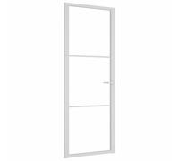 vidaXL Puerta Interior Corredera Entrada Corrediza Deslizante Cuarto de Baño Sala de Estar Salón Habitación Vidrio ESG y Aluminio Blanco