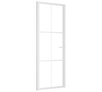 vidaXL Puerta Interior Corredera Entrada Corrediza Deslizante Cuarto de Baño Sala de Estar Salón Habitación Vidrio ESG y Aluminio Blanco