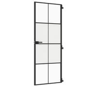 vidaXL Puerta interior delgada negra vidrio y aluminio 76x201,5 cm