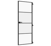 vidaXL Puerta interior delgada negra vidrio y aluminio 76x201,5 cm