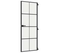 vidaXL Puerta interior delgada de panel de privacidad – Negra, vidrio y aluminio 76x201,5 cm