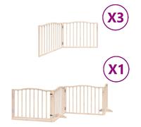 vidaXL Puerta para perros plegable 10 paneles madera de álamo 800 cm