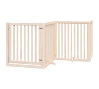 vidaXL Puerta para Perros Plegable 10 Paneles Madera de álamo 800 cm, Puerta para Mascotas, Puerta de Seguridad para Perros, Puerta para Perros de Seguridad